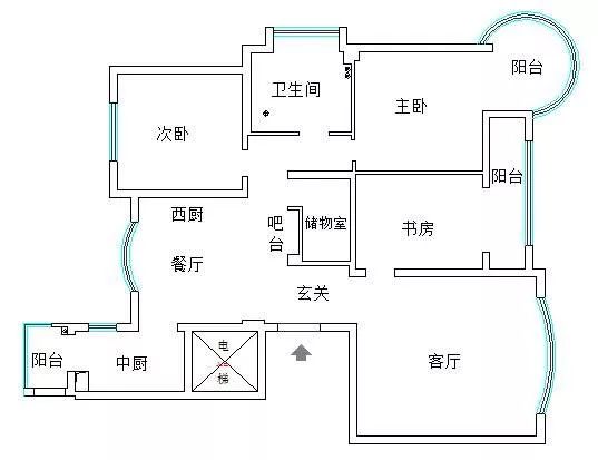 北歐風(fēng)格4居室裝修， 中廚呈L型設(shè)計(jì)！